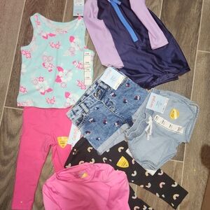 Cat & Jack Kids Floral Tank Top and Pink Leggings Set